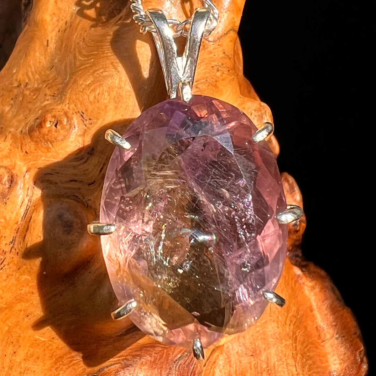Moldavite & Ametrine Pendant Sterling Silver #8875-Moldavite Life