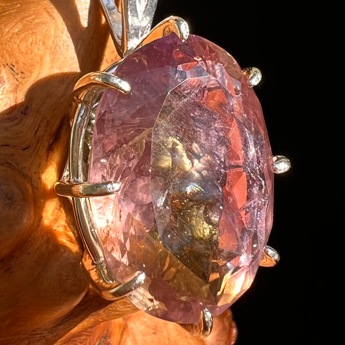 Moldavite & Ametrine Pendant Sterling Silver #8875-Moldavite Life
