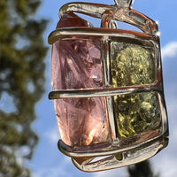 Moldavite & Ametrine Pendant Sterling Silver #8875-Moldavite Life
