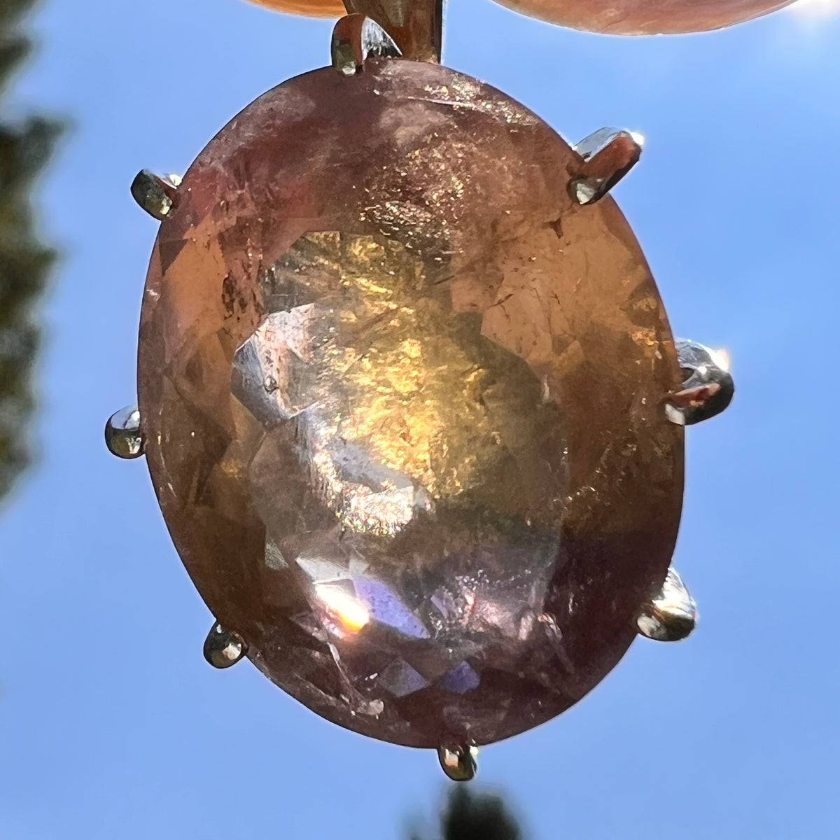 Moldavite & Ametrine Pendant Sterling Silver #8876-Moldavite Life