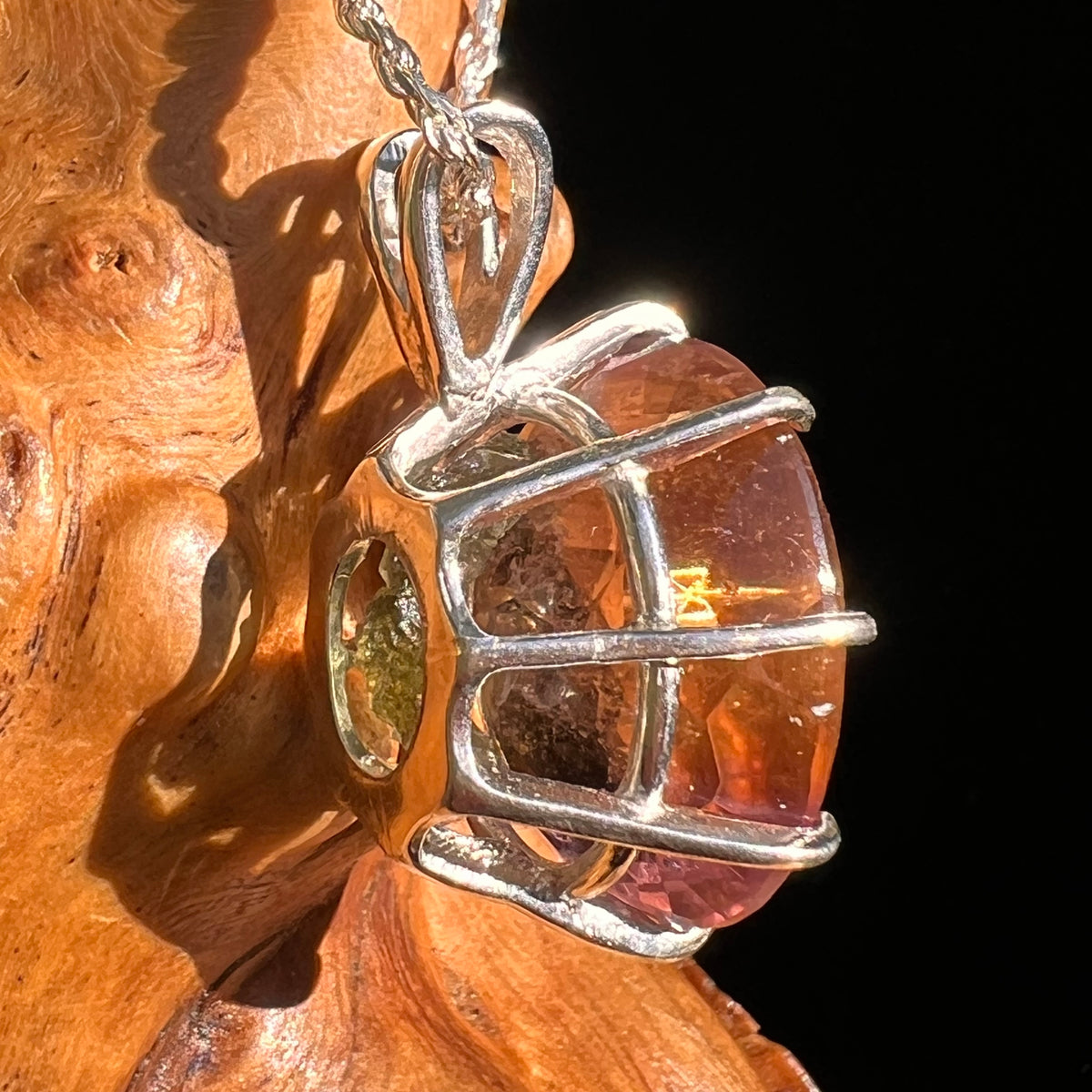 Moldavite & Ametrine Pendant Sterling Silver #8876-Moldavite Life