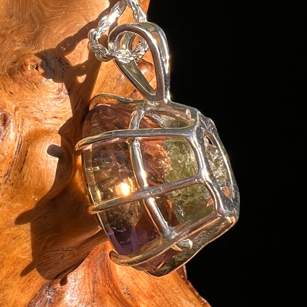 Moldavite & Ametrine Pendant Sterling Silver #8876-Moldavite Life