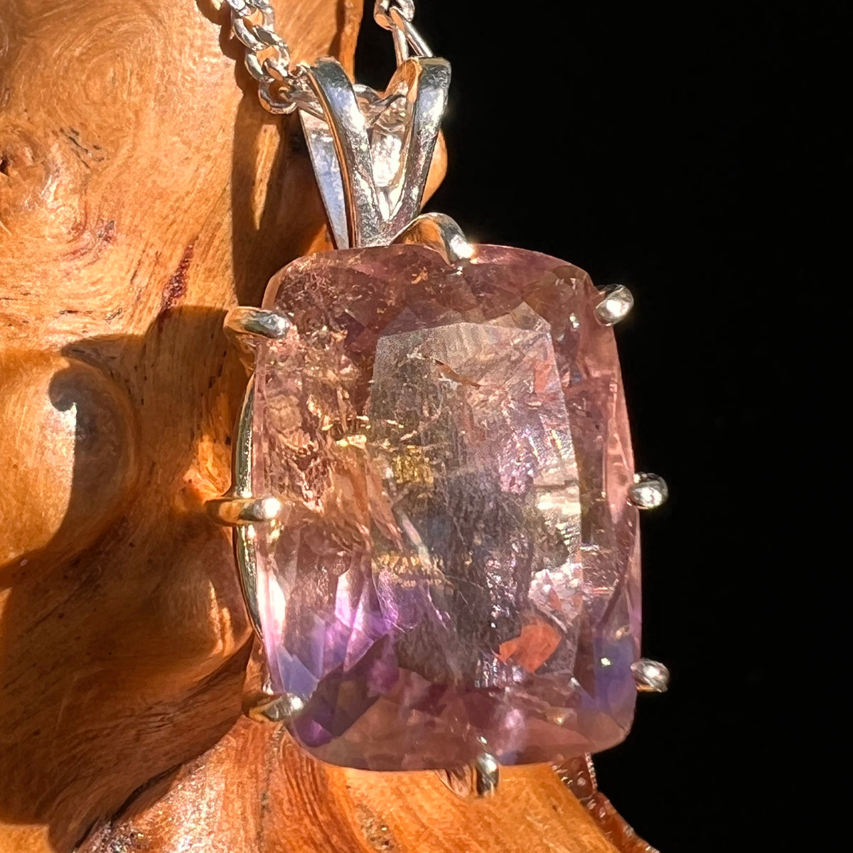 Moldavite & Ametrine Pendant Sterling Silver #8877-Moldavite Life