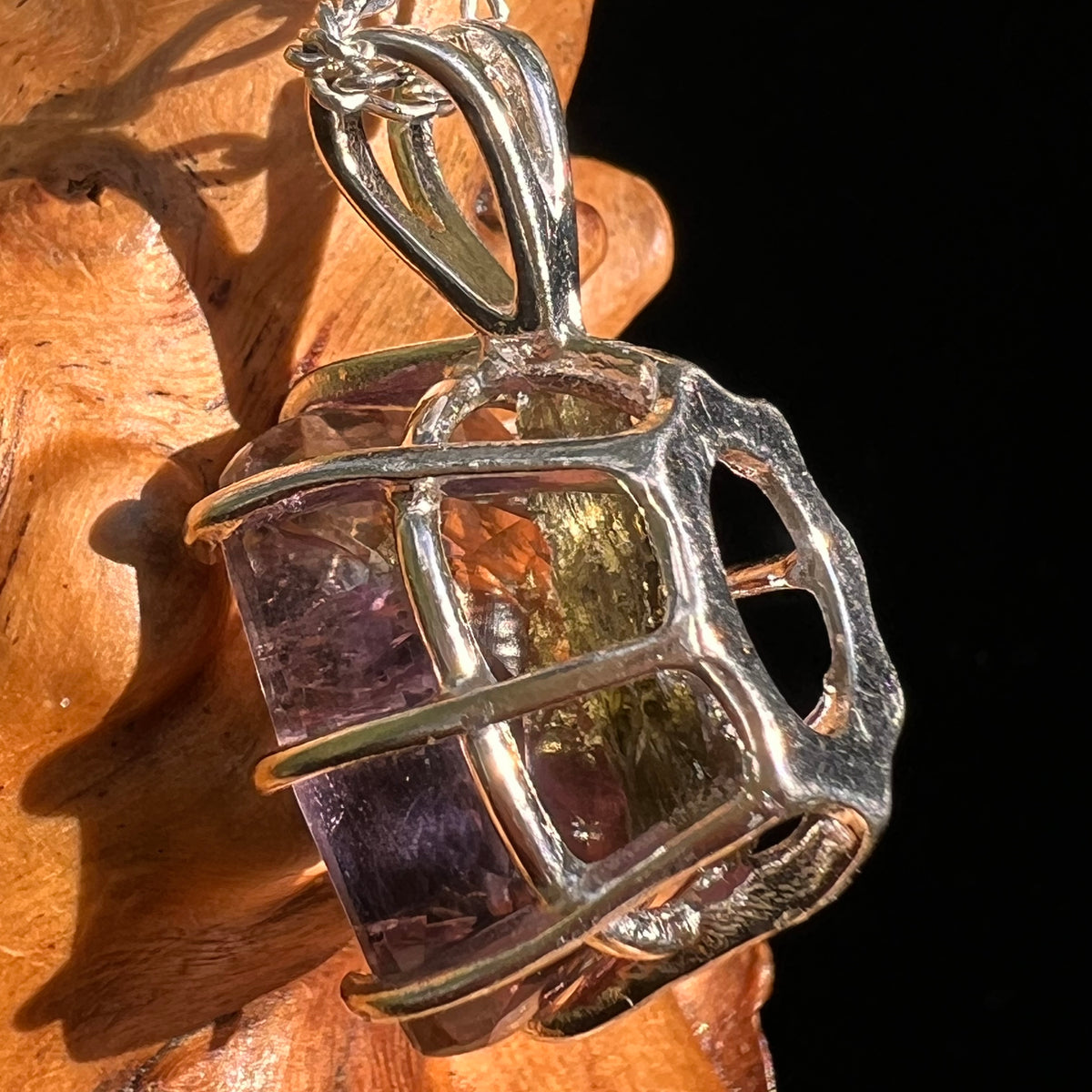 Moldavite & Ametrine Pendant Sterling Silver #8877-Moldavite Life