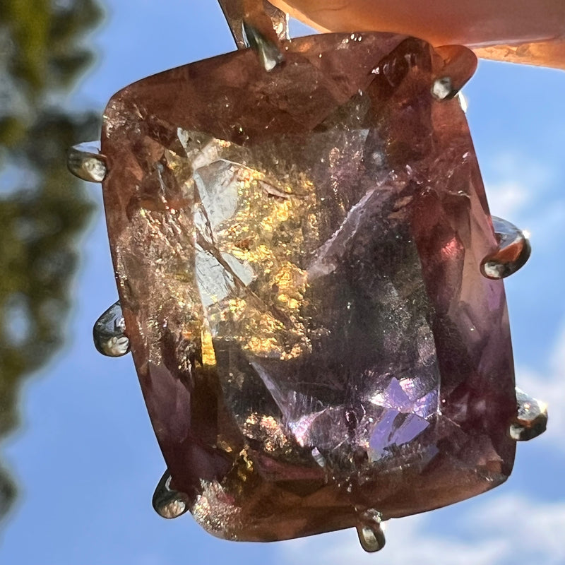 Moldavite & Ametrine Pendant Sterling Silver #8877-Moldavite Life