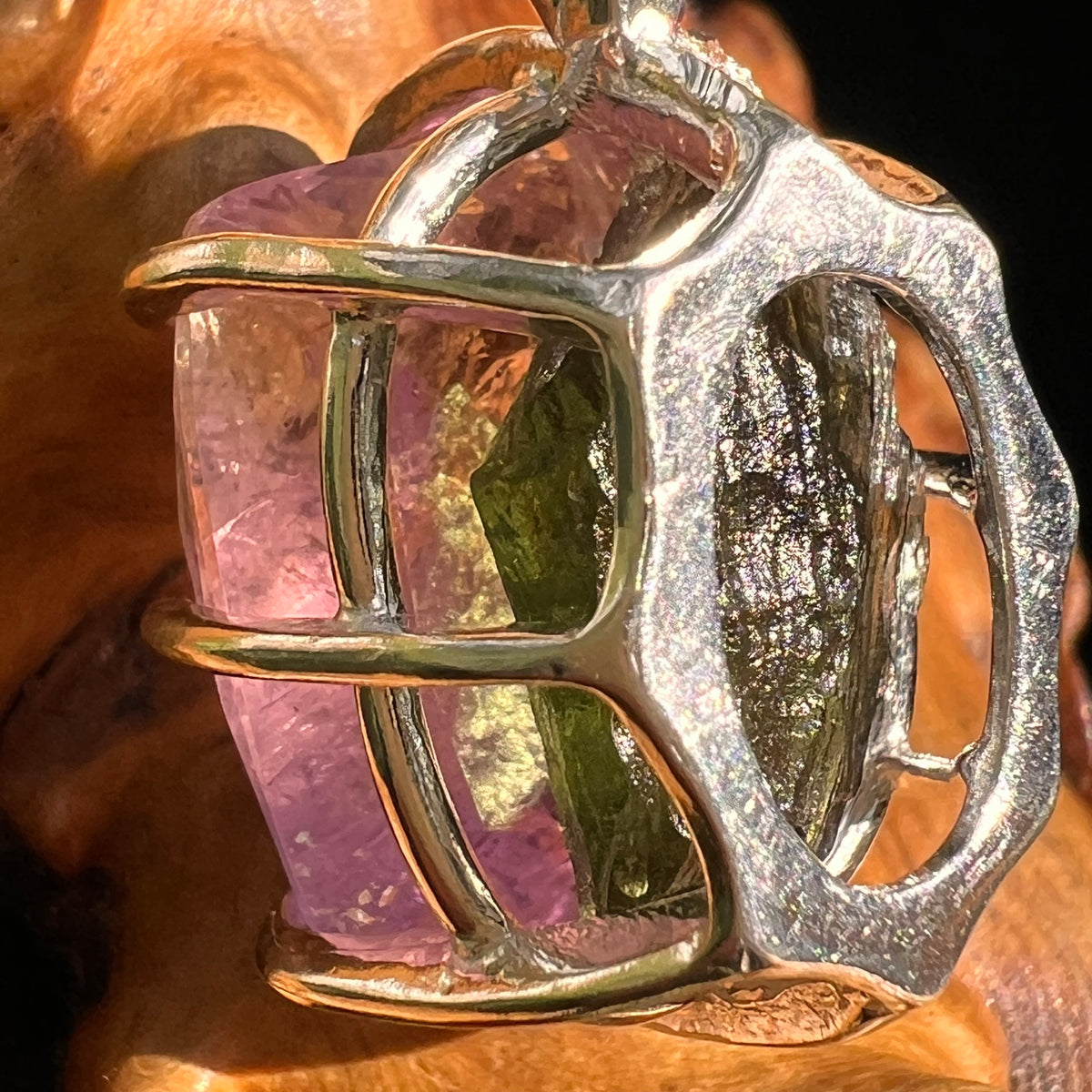 Moldavite & Ametrine Pendant Sterling Silver #8878-Moldavite Life