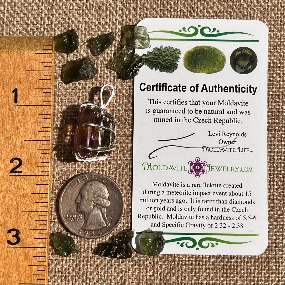 Moldavite & Ametrine Pendant Sterling Silver #8879-Moldavite Life