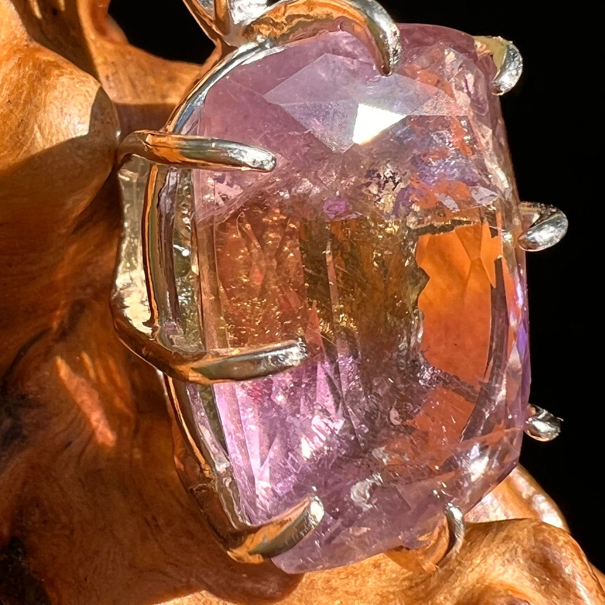 Moldavite & Ametrine Pendant Sterling Silver #8879-Moldavite Life