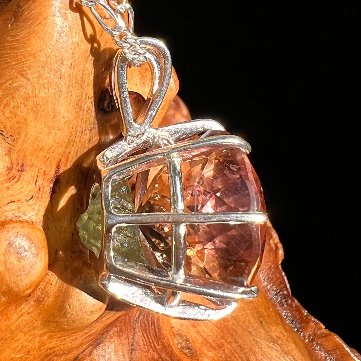 Moldavite & Ametrine Pendant Sterling Silver #8880-Moldavite Life