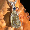 Moldavite & Blue Sapphire Necklace Sterling Silver #5042-Moldavite Life