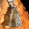Moldavite & Blue Sapphire Necklace Sterling Silver #5043-Moldavite Life