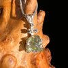 Moldavite & Brookite Necklace Sterling Silver #5593-Moldavite Life