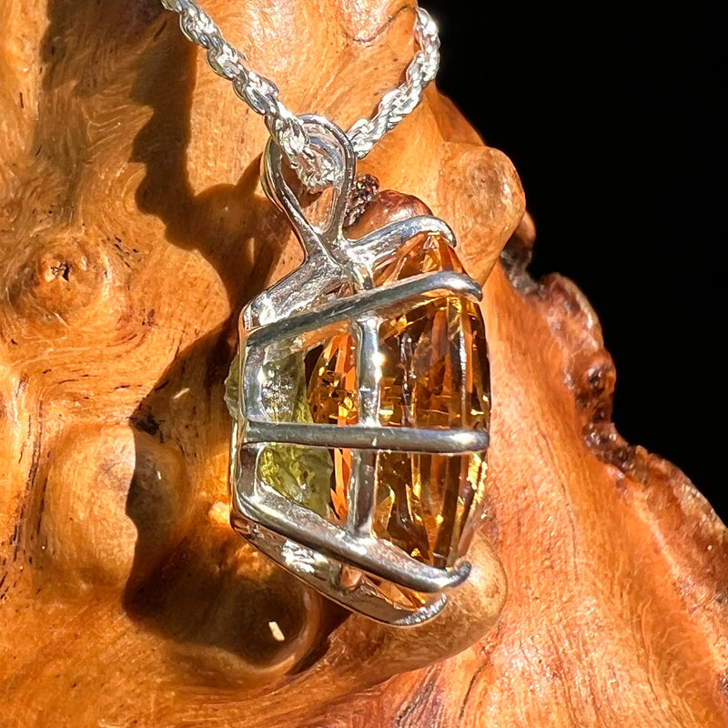 Moldavite & Citrine "Hidden Gem" Pendant Sterling Silver #8498-Moldavite Life
