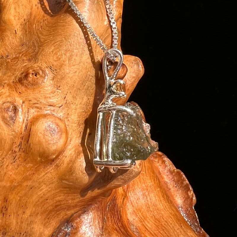 Moldavite & Citrine Necklace Sterling Silver #5515-Moldavite Life
