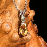 Moldavite & Citrine Necklace Sterling Silver #6671-Moldavite Life