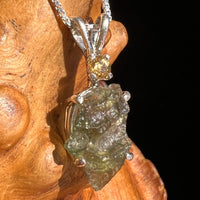 Moldavite & Citrine Necklace Sterling Silver #6675-Moldavite Life