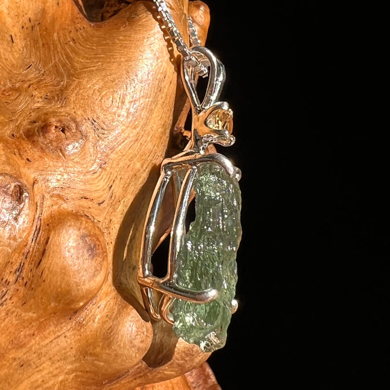 Moldavite & Citrine Necklace Sterling Silver #6682-Moldavite Life