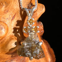 Moldavite & Citrine Necklace Sterling Silver #7279-Moldavite Life