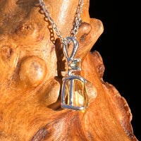 Moldavite & Citrine Necklace Sterling Silver #8188-Moldavite Life