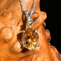 Moldavite & Citrine Necklace Sterling Silver #8493-Moldavite Life