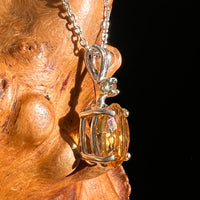 Moldavite & Citrine Necklace Sterling Silver #8494-Moldavite Life