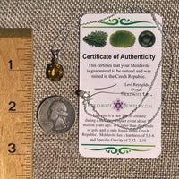 Moldavite & Citrine Necklace Sterling Silver #8496-Moldavite Life
