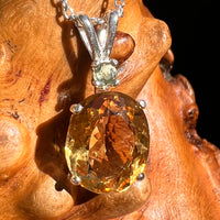 Moldavite & Citrine Necklace Sterling Silver #8496-Moldavite Life