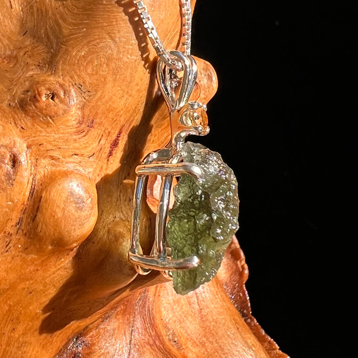Moldavite & Citrine Necklace Sterling Silver #8792-Moldavite Life