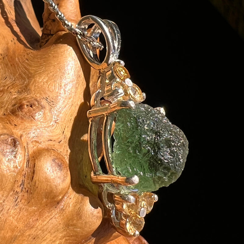 Moldavite & Citrine Pendant Sterling Silver #6686-Moldavite Life