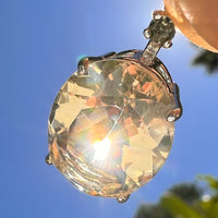 Moldavite & Citrine Pendant Sterling Silver #8497-Moldavite Life
