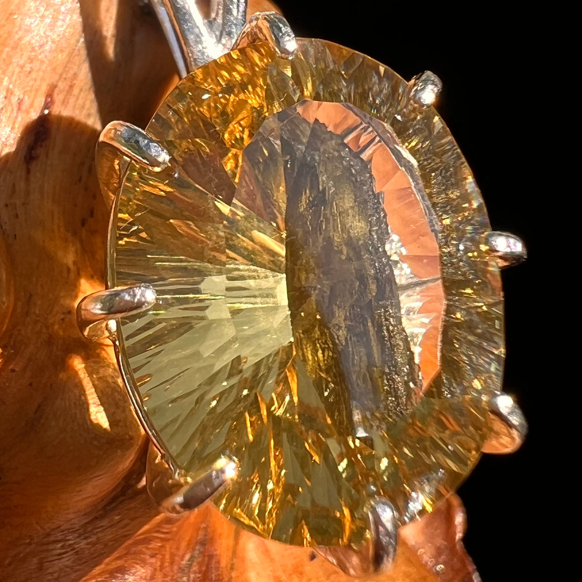 Moldavite & Citrine Pendant Sterling Silver "Hidden Gem" #8966-Moldavite Life