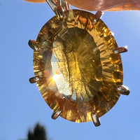 Moldavite & Citrine Pendant Sterling Silver "Hidden Gem" #8966-Moldavite Life