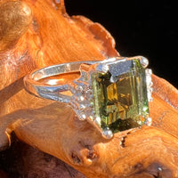 Moldavite & Danburite Ring Sterling Silver #6115