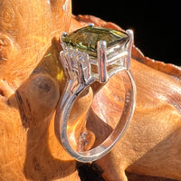 Moldavite & Danburite Ring Sterling Silver #6115