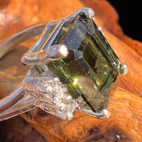 Moldavite & Danburite Ring Sterling Silver #6115