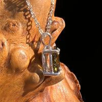 Moldavite Gem Necklace Sterling Silver #7668-Moldavite Life