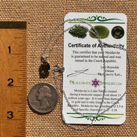 Moldavite Gem Necklace Sterling Silver #7668-Moldavite Life