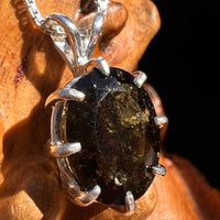 Moldavite Gem Necklace Sterling Silver #7669-Moldavite Life