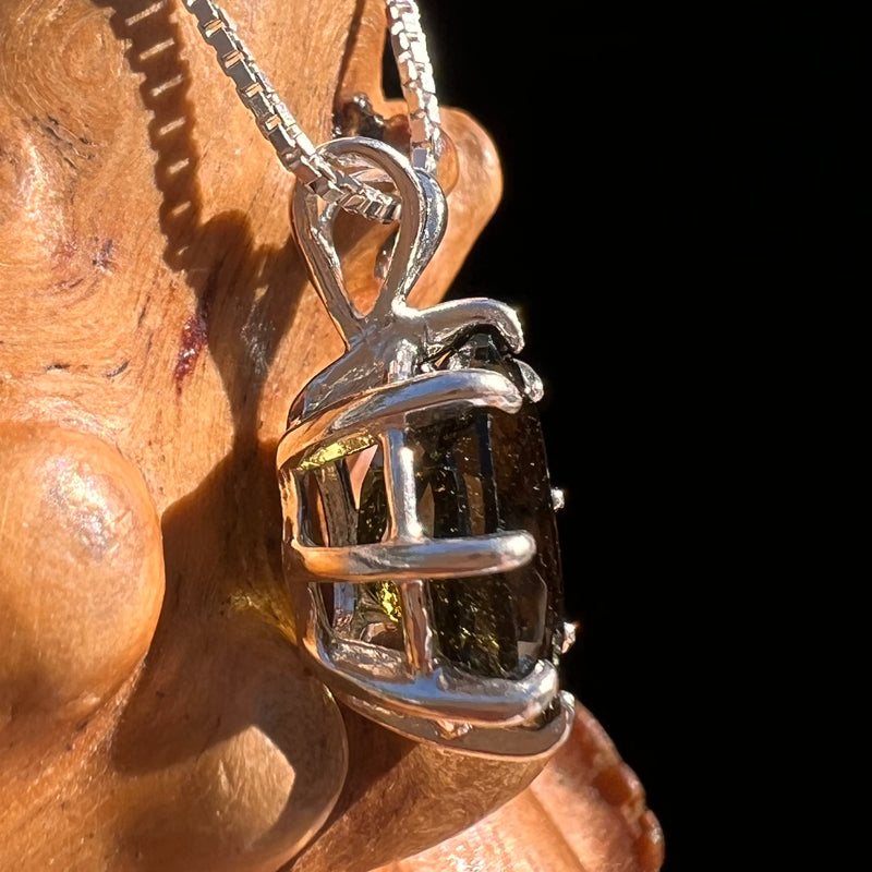 Moldavite Gem Necklace Sterling Silver #7669-Moldavite Life