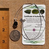 Moldavite Gem Necklace Sterling Silver #7669-Moldavite Life