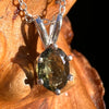 Moldavite Gem Necklace Sterling Silver #7873-Moldavite Life