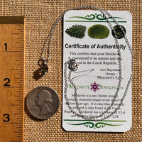 Moldavite Gem Necklace Sterling Silver #7873-Moldavite Life