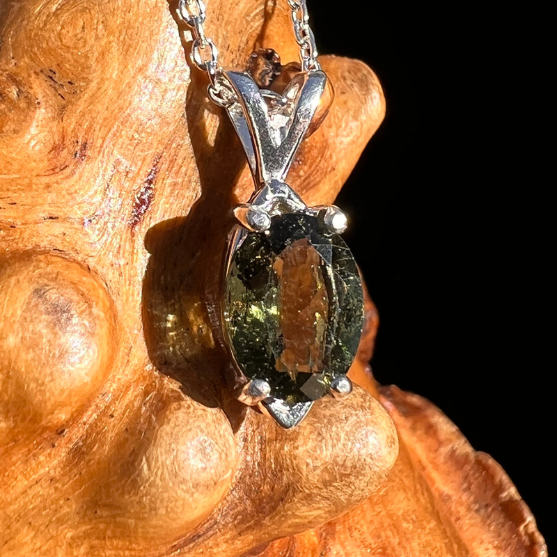 Moldavite Gem Necklace Sterling Silver #8171-Moldavite Life