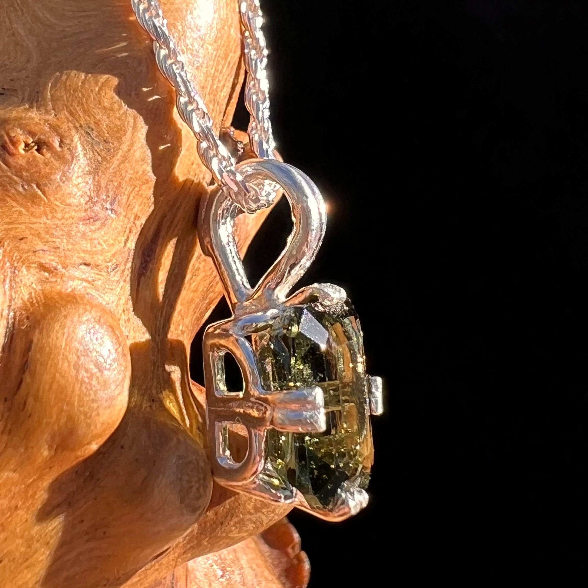 Moldavite Gem Pendant Sterling Silver #6116-Moldavite Life