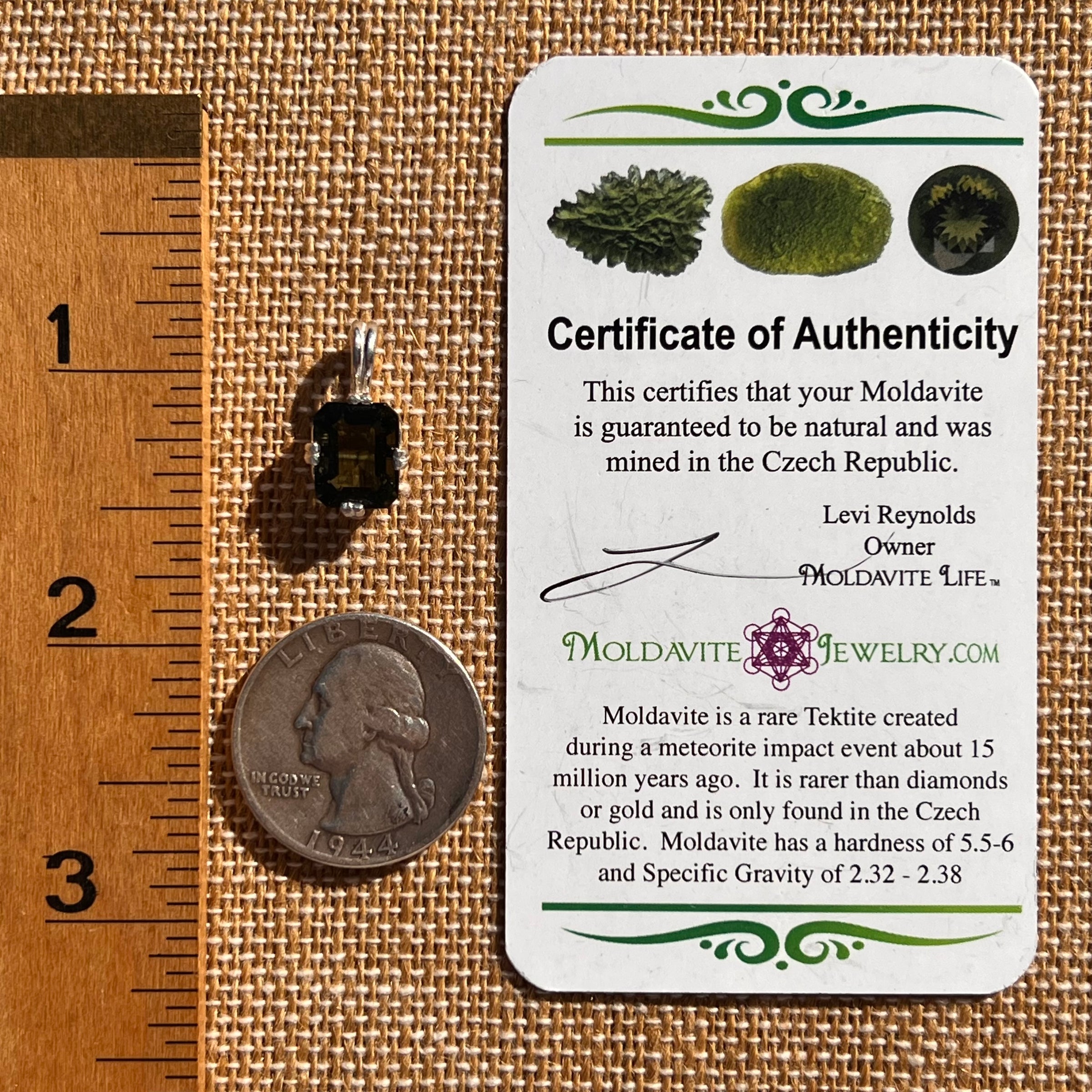 Moldavite Gem Pendant Sterling Silver #6116-Moldavite Life