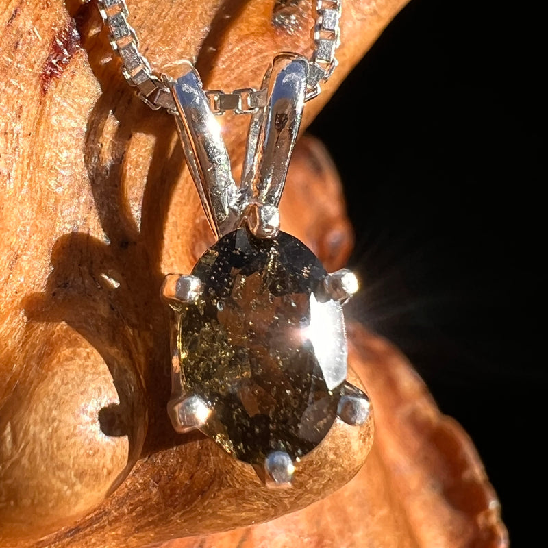 Moldavite Gem Pendant Sterling Silver #7872-Moldavite Life