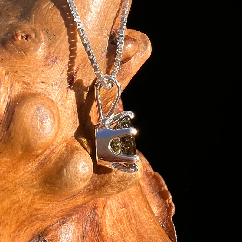Moldavite Gem Pendant Sterling Silver #7872-Moldavite Life