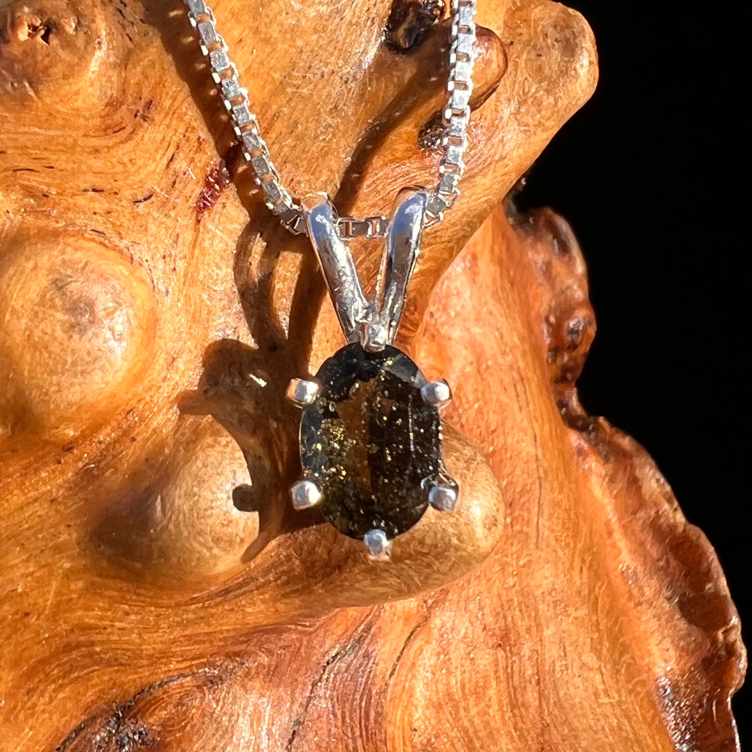 Moldavite Gem Pendant Sterling Silver #7872-Moldavite Life