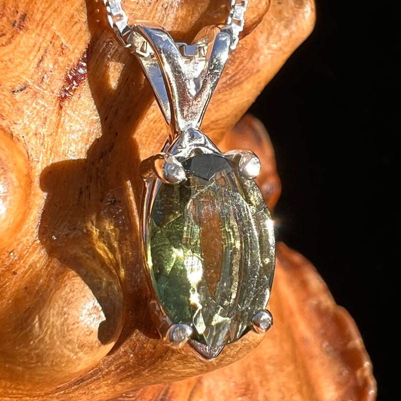 Moldavite Gem Pendant Sterling Silver #7875-Moldavite Life