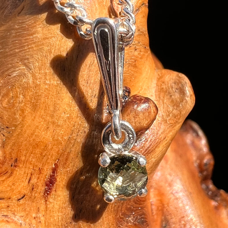 Moldavite Gem Pendant Sterling Silver #8248-Moldavite Life
